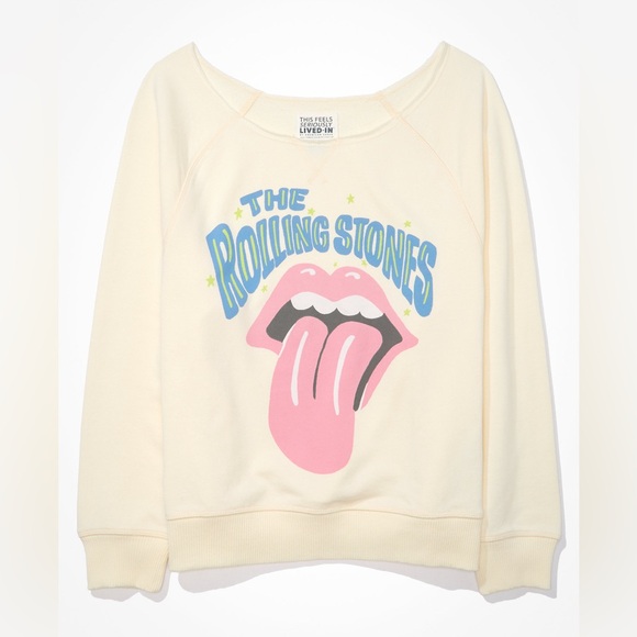 AE Off-the-Shoulder Rolling Stones Graphic
Sweatshirt - Picture 3 of 8